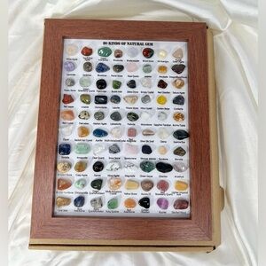90 Framed Gemstone Samples Gift Vertical Brown 1